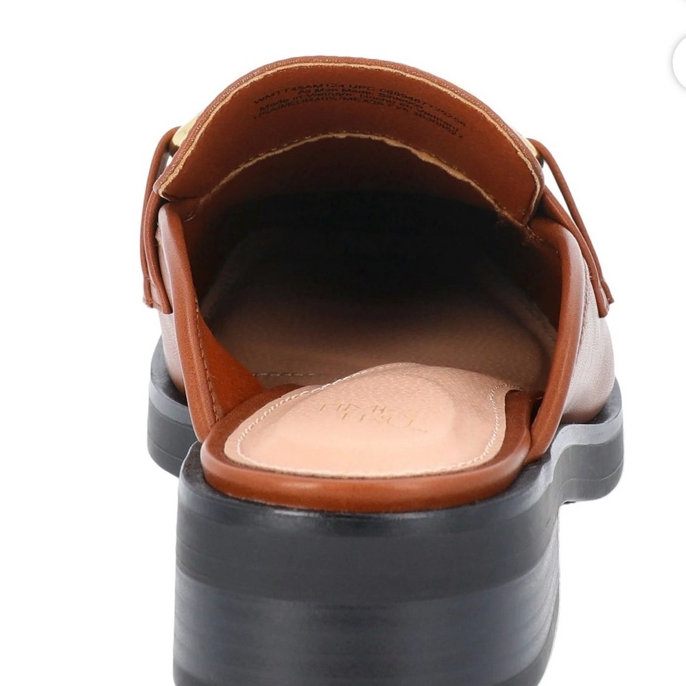 ❤️Time&Tru Women's Backless Loafer Size 10 NWT MemoryFoam 
 Brown&Gold Horsebit - Picture 5 of 10